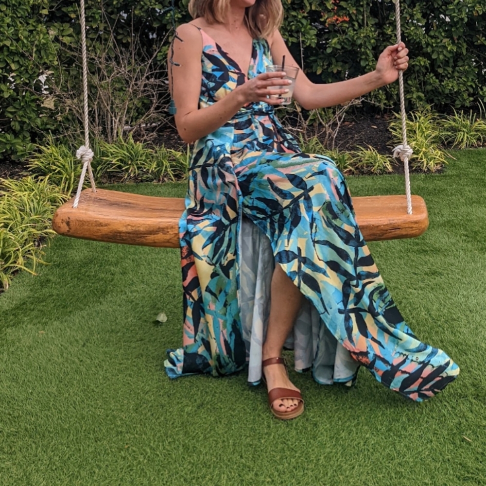 Tropical Blue Maxi Dress